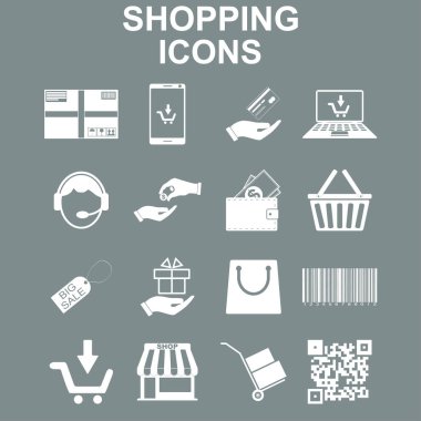 alışveriş simgeleri ayarlandı.