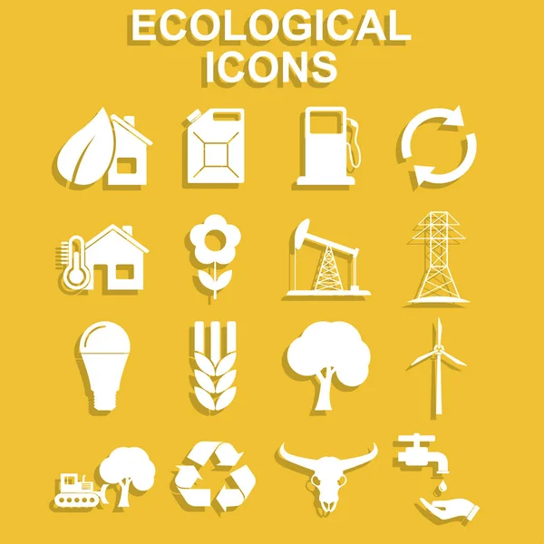 De pictogrammen van de ecologie. Vectorillustratie concept voor ontwerp — Stockvector