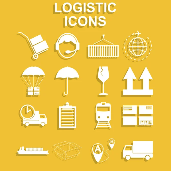 Eenvoudige logistieke icons set. — Stockvector