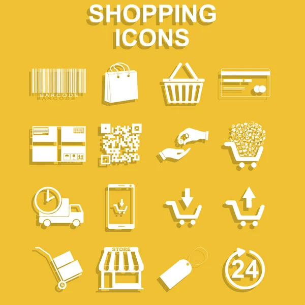 Conjunto de iconos de compras . — Vector de stock