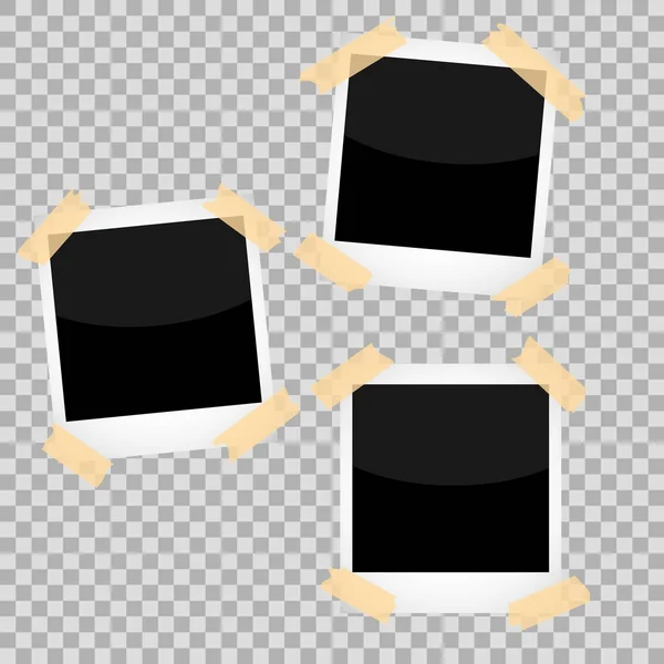 Realistiska fotoram med på transparent isolerade bakgrund — Stock vektor