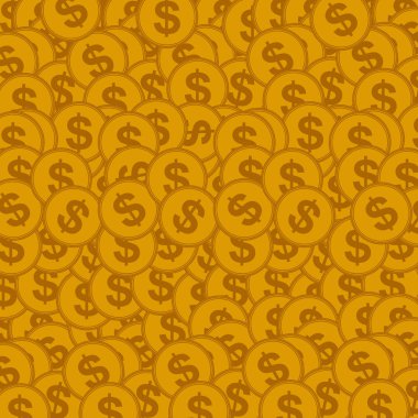 Altın sikke ile sorunsuz arka plan. Vektör çizim