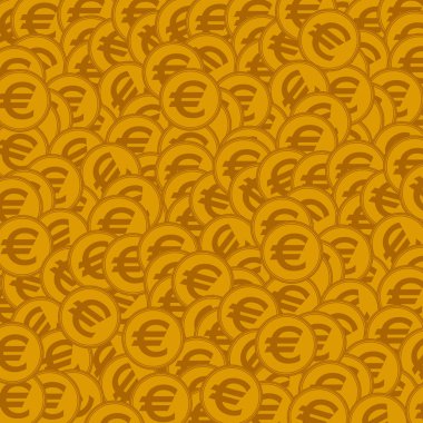 Altın sikke ile sorunsuz arka plan. Vektör çizim