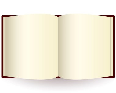 Açık kitap beyaz foto-gerçekçi vektör illüstrasyon izole.