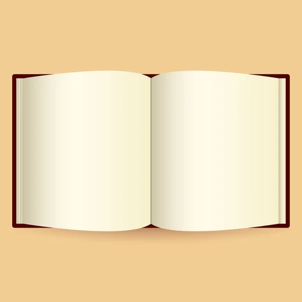 Открытая книга на белой фотореалистичной векторной иллюстрации . — стоковый вектор
