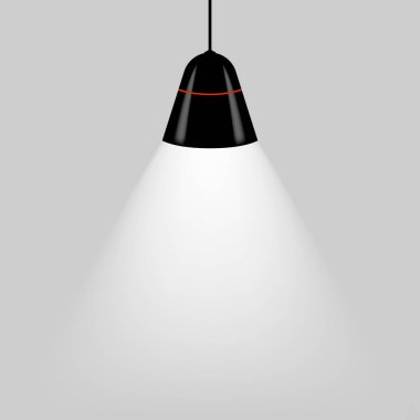 Siyah tavan lambası. Vektör.