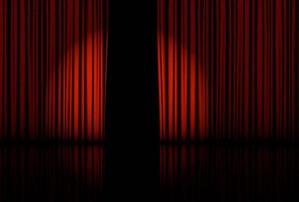Holofotes na cortina do palco. Vetor . — Vetor de Stock