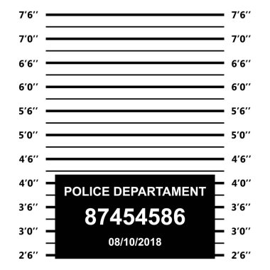 Police mugshot. Police lineup on white background. clipart