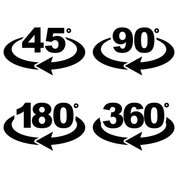 45, 90, 180 and 360 degrees view sign icons. Stock Illustration