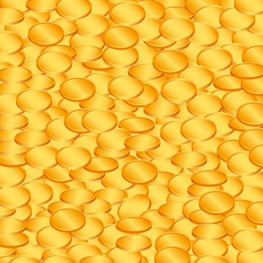 Altın sikke ile arka plan. Vektör çizim