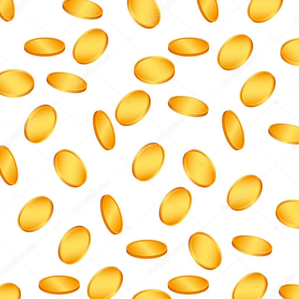 Vector background with falling gold coins