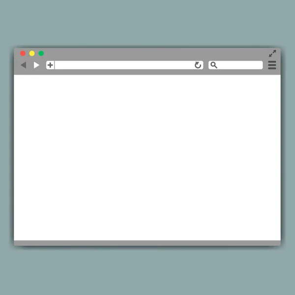 Einfaches Browserfenster auf blauem Hintergrund. — Stockvektor
