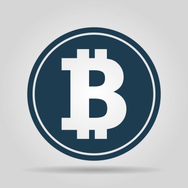 Bitcoin simgesi, sikke logo. Kripto para birimi sembol siluet. E-ticaret kavramı vektör