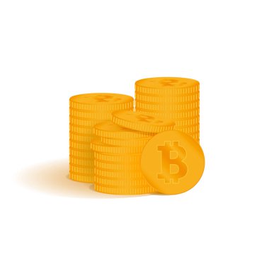 Altın bitcoin dijital para. Bolca para bitcoin. Bitcoins cryptocurrency sikke altın yığını. Madencilik.
