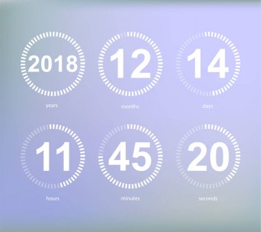 Saatler saat dakika saniye, zaman simgesi gri renkte izole edilmiş belirli olay vektör illüstrasyonunun başlamasına ne kadar kaldığını gösterir