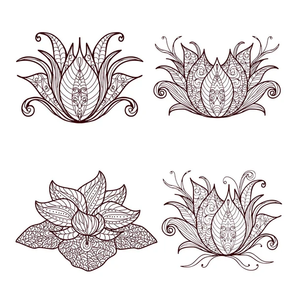 Lot de fleurs de Lotus — Image vectorielle