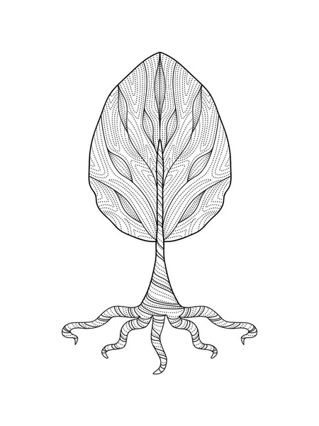 孤立的树 zentangl — 图库矢量图片