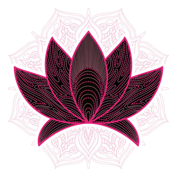 Reihe von Lotusblumen — Stockvektor