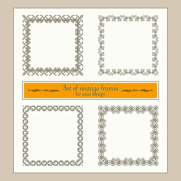 Vintage vignetten en frames — Stockvector