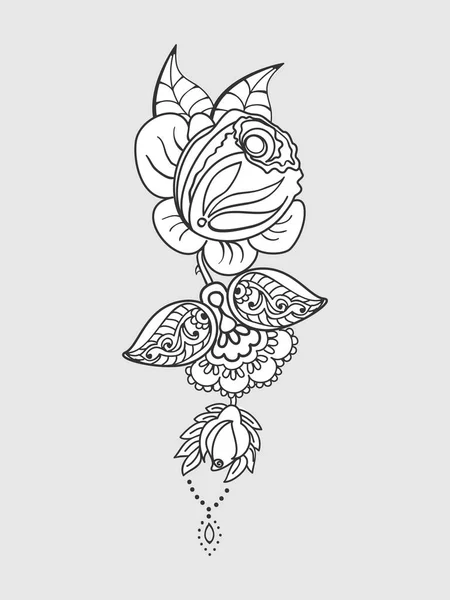 Patrón de tatuaje rosa — Archivo Imágenes Vectoriales