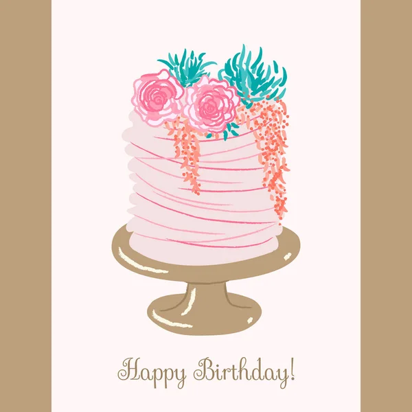 Tarjeta de felicitación de cumpleaños — Vector de stock