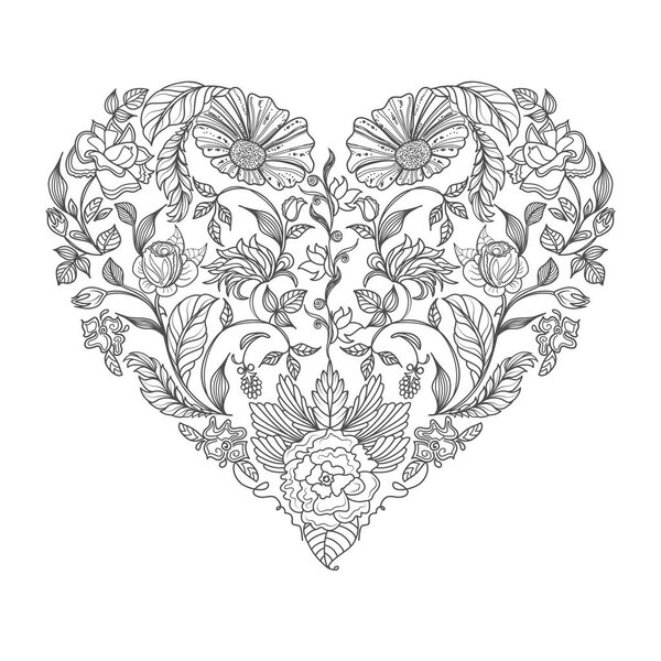 цветочный узор сердца
