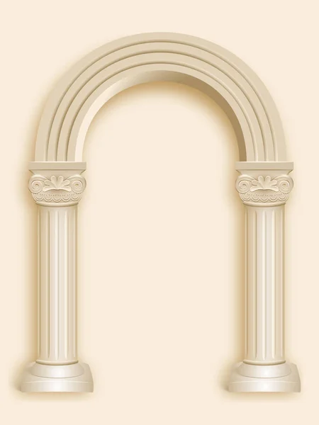 Coluna romana arco de mármore — Vetor de Stock