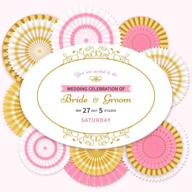 çerçeve ve kağıt çiçekler ile davet