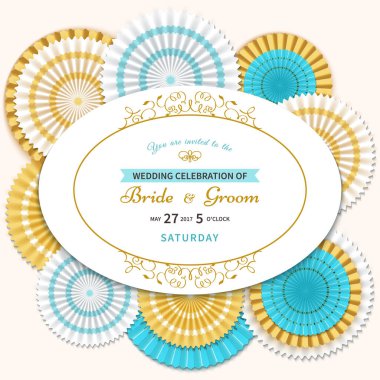 çerçeve ve kağıt çiçekler ile davet