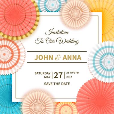 çerçeve ve kağıt çiçekler ile davet