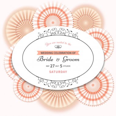 çerçeve ve kağıt çiçekler ile davet