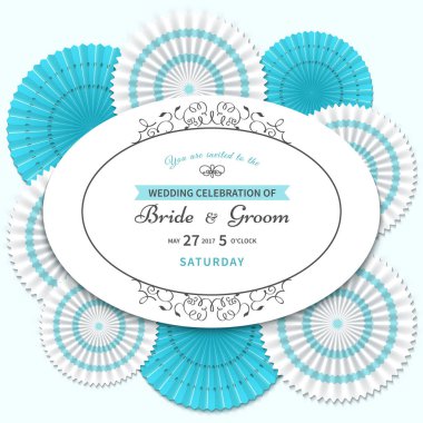 çerçeve ve kağıt çiçekler ile davet