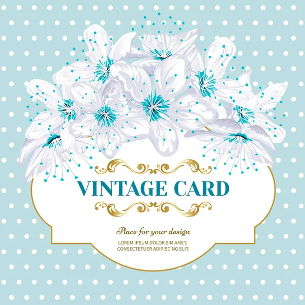 Carte Vintage Fleur de cerisier — Image vectorielle