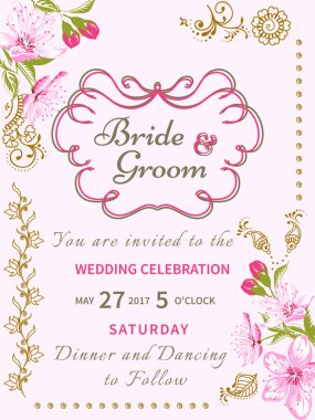 Vintage kartı kiraz çiçeği