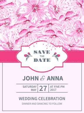 Vintage kartı kiraz çiçeği