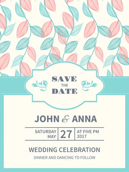 Vintage çiçek arka plan. Düğün kartı veya çerçeve ve kontur yaprakları ile davet. Yaprakların bahar garland. Vektör çizim.