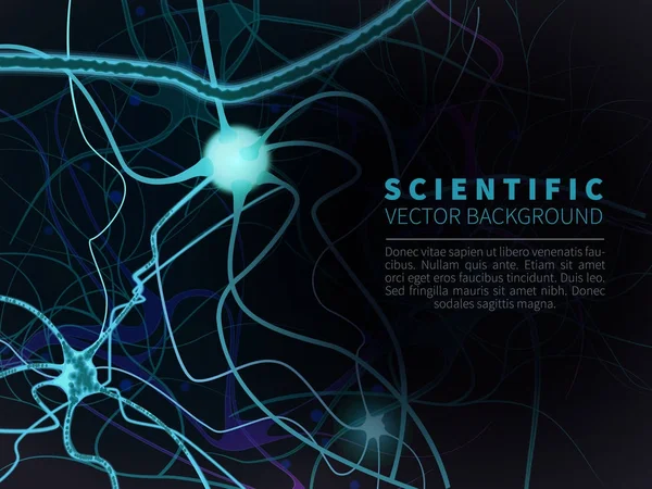 神经元系统模型 科学和教育项目的科学载体背景 免版税图库矢量图片