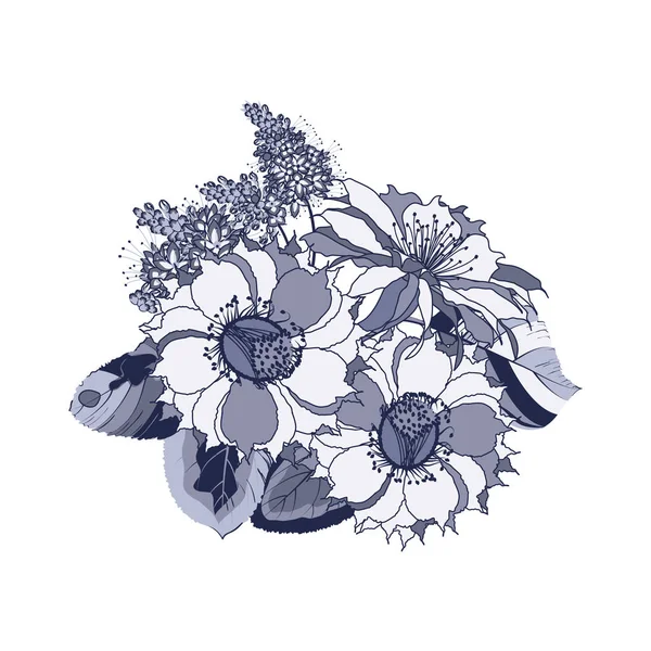 熱帯の花の花束 — ストックベクタ