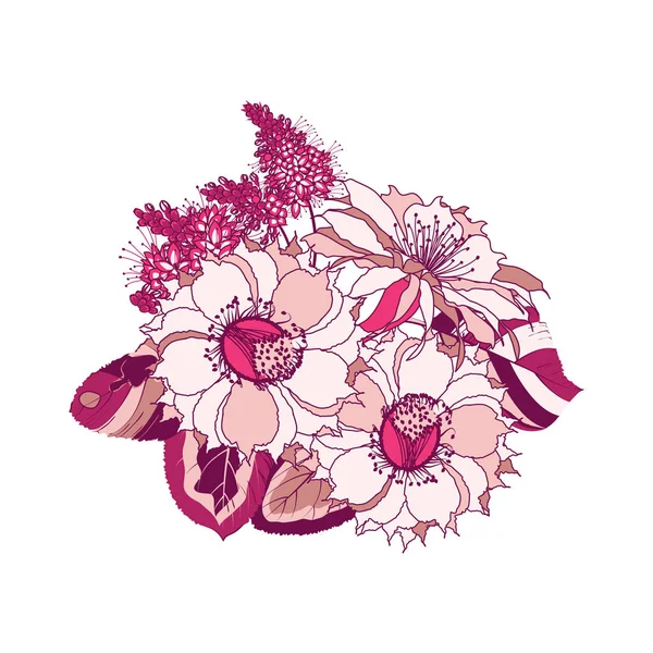 熱帯の花の花束 — ストックベクタ