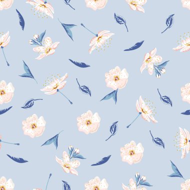 arkaplanda çiçekler ve yapraklar