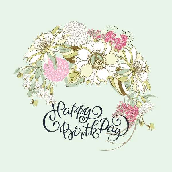 Tarjeta con fondo floral — Vector de stock