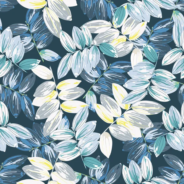 Fundo floral na moda com grandes folhas tropicais exóticas em aquarela estilo . — Vetor de Stock