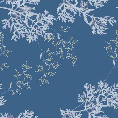 background with field wormwood plant and flowers sagebrush