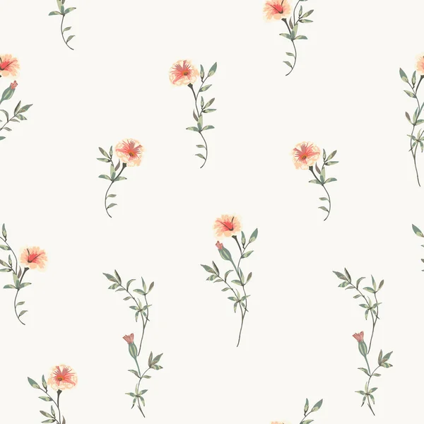 Floral background with wild small flowers and leaves — ストックベクタ