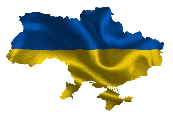 Mapa da Ucrânia com bandeira nacional — Fotografia de Stock