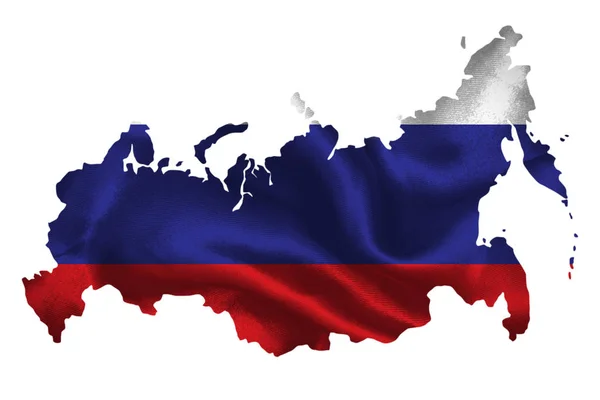 Mapa de Rusia con bandera nacional — Foto de Stock