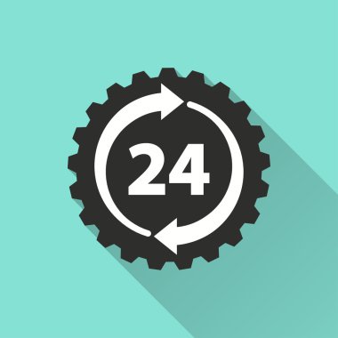 24 saat hizmet - vektör simgesi.