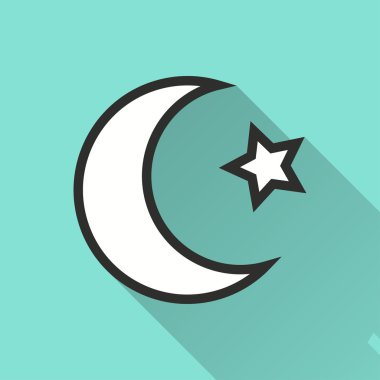 Ay yıldız - vektör simgesi.