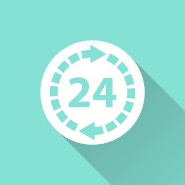 24 saat hizmet - vektör simgesi.