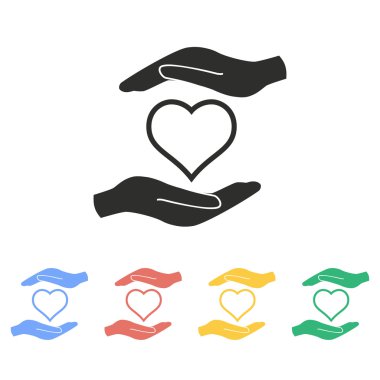 El - vektör simgesi kalp.